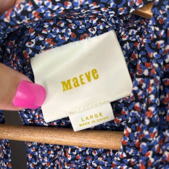 Maeve Anthropologie Multicolor Bella Choker Ditsy Floral Boho Blouse Large - Picture 4 of 11